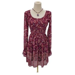 Hollister maroon floral dress